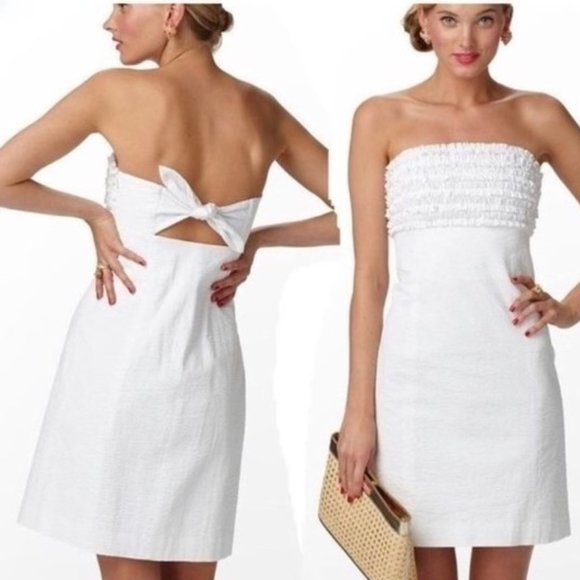lilly pulitzer white strapless dress